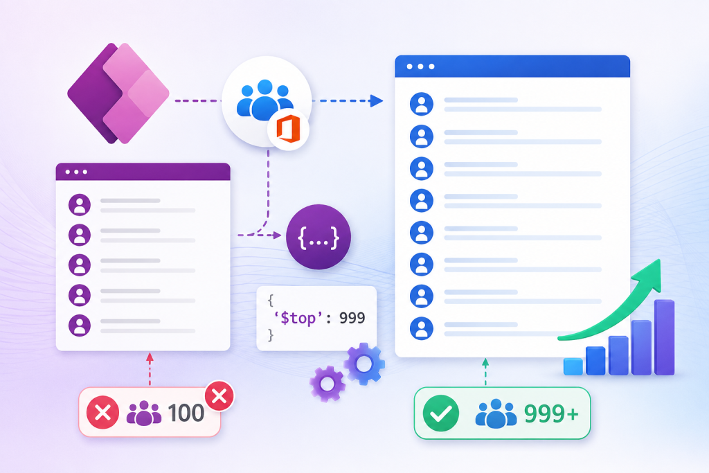 Retrieve More Than 100 Office 365 Group Members in Power Apps Using Pagination